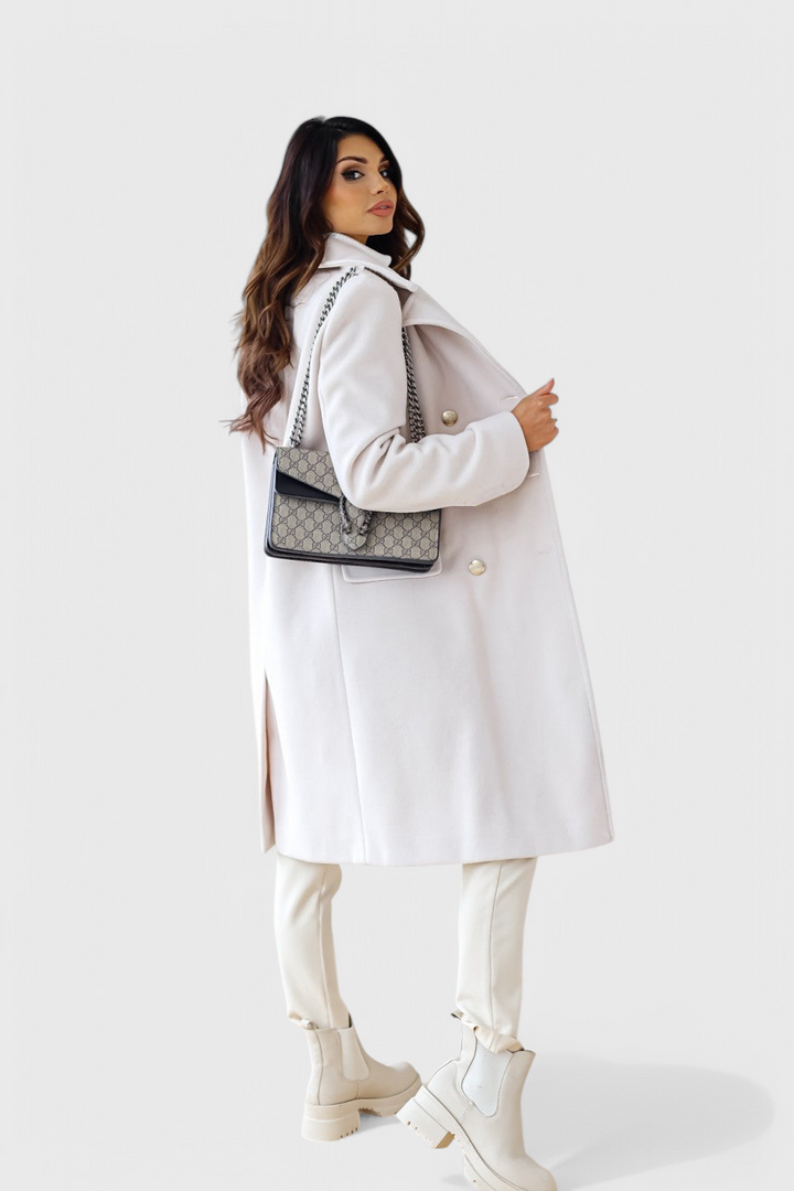 Yara Double-Breasted Wool Coat with Fitted Cut