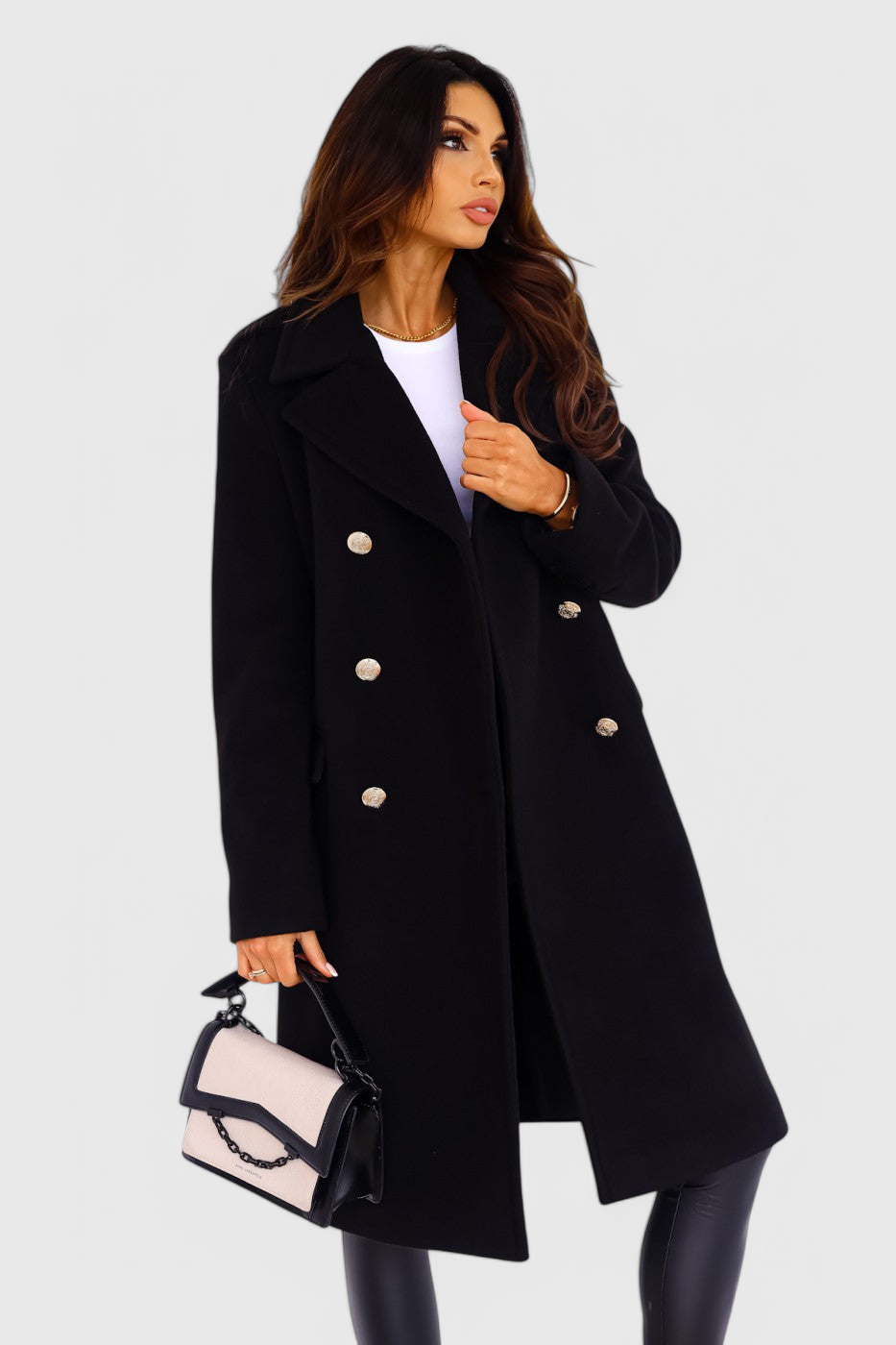 Yara Double-Breasted Wool Coat with Fitted Cut