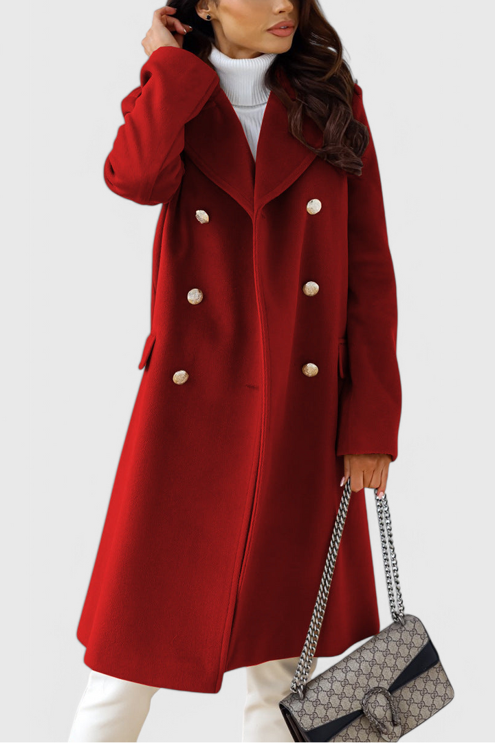 Yara Double-Breasted Wool Coat with Fitted Cut