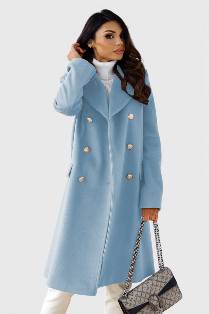 Yara Double-Breasted Wool Coat with Fitted Cut