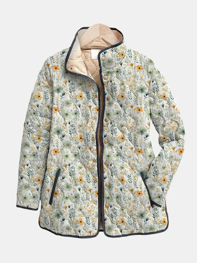 Nola | Enchanting Floral Print Quilted Jacket