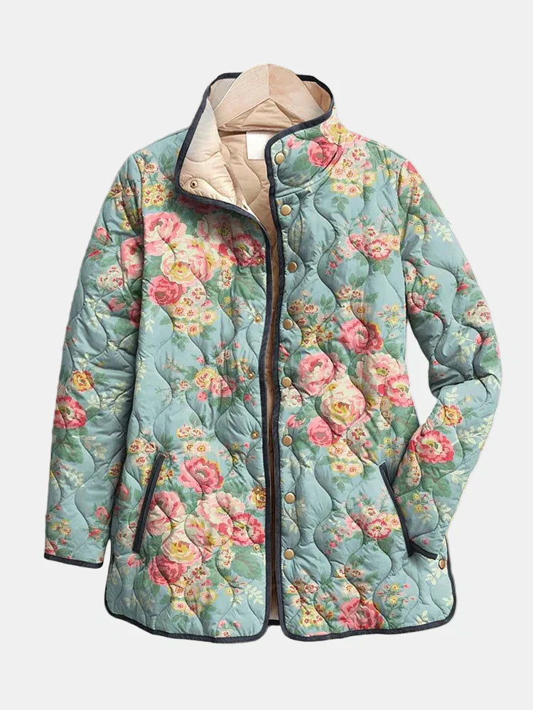 Elara | Quilted Printed Flower Jacket