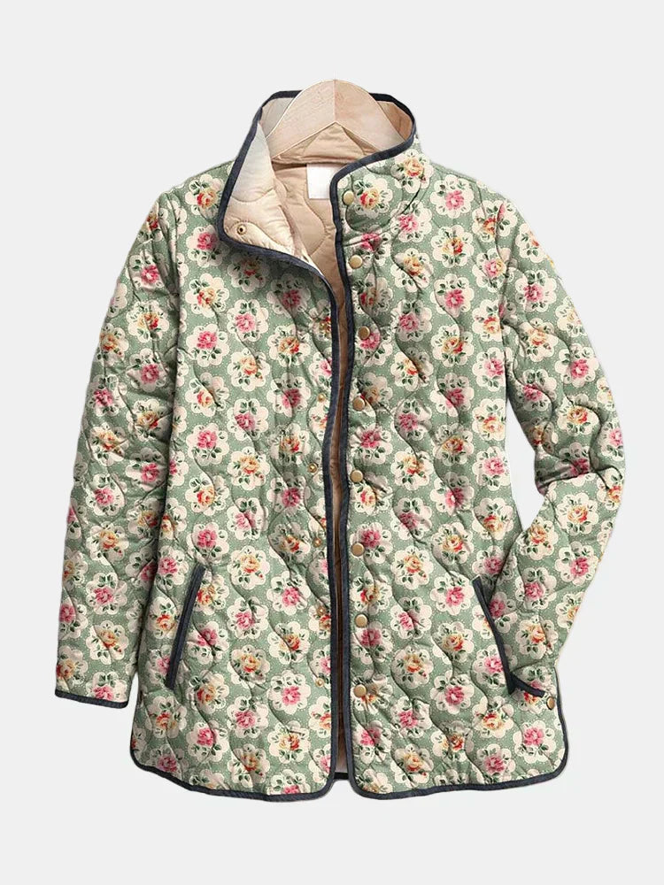 Aveline | Quilted Jacket with Vintage Floral Print