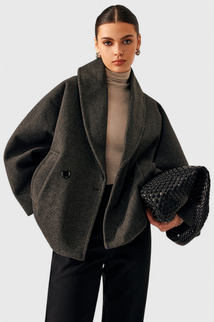 Helena Oversized Tweed Coat with Relaxed Silhouette