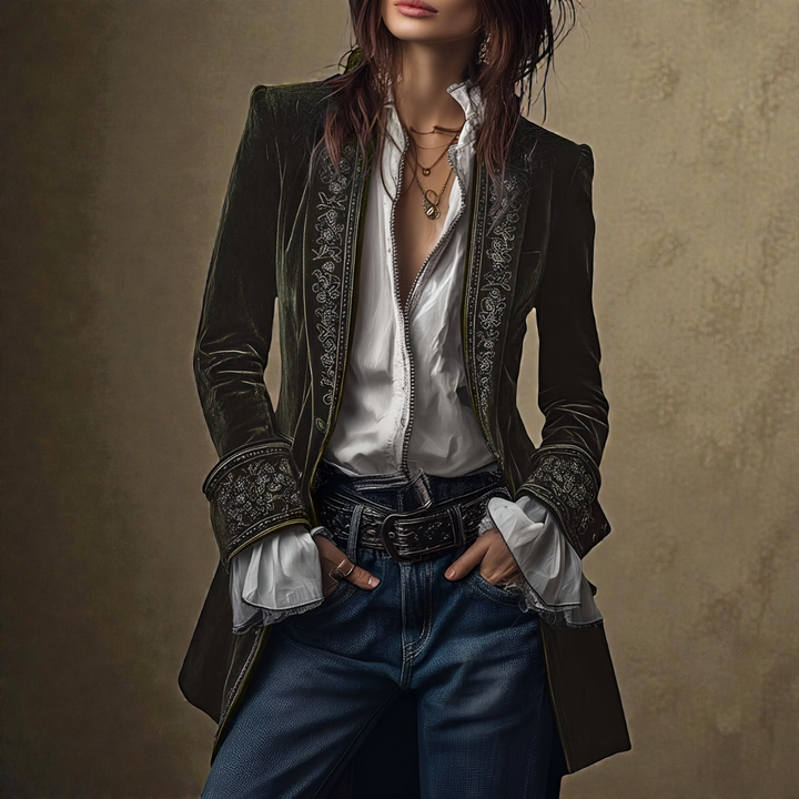 Elise™ | Velvet Statement Blazer