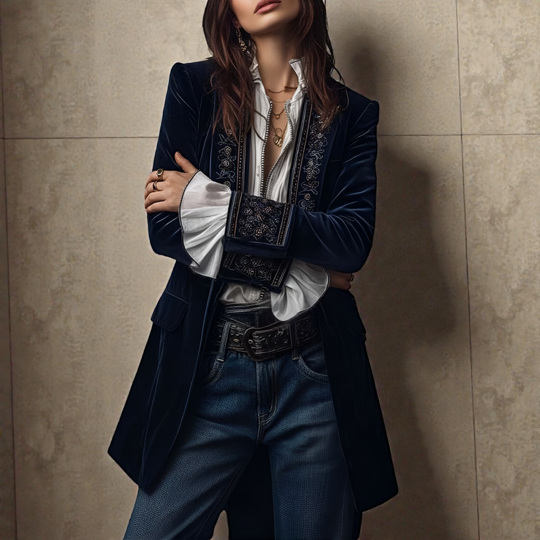 Elise™ | Velvet Statement Blazer