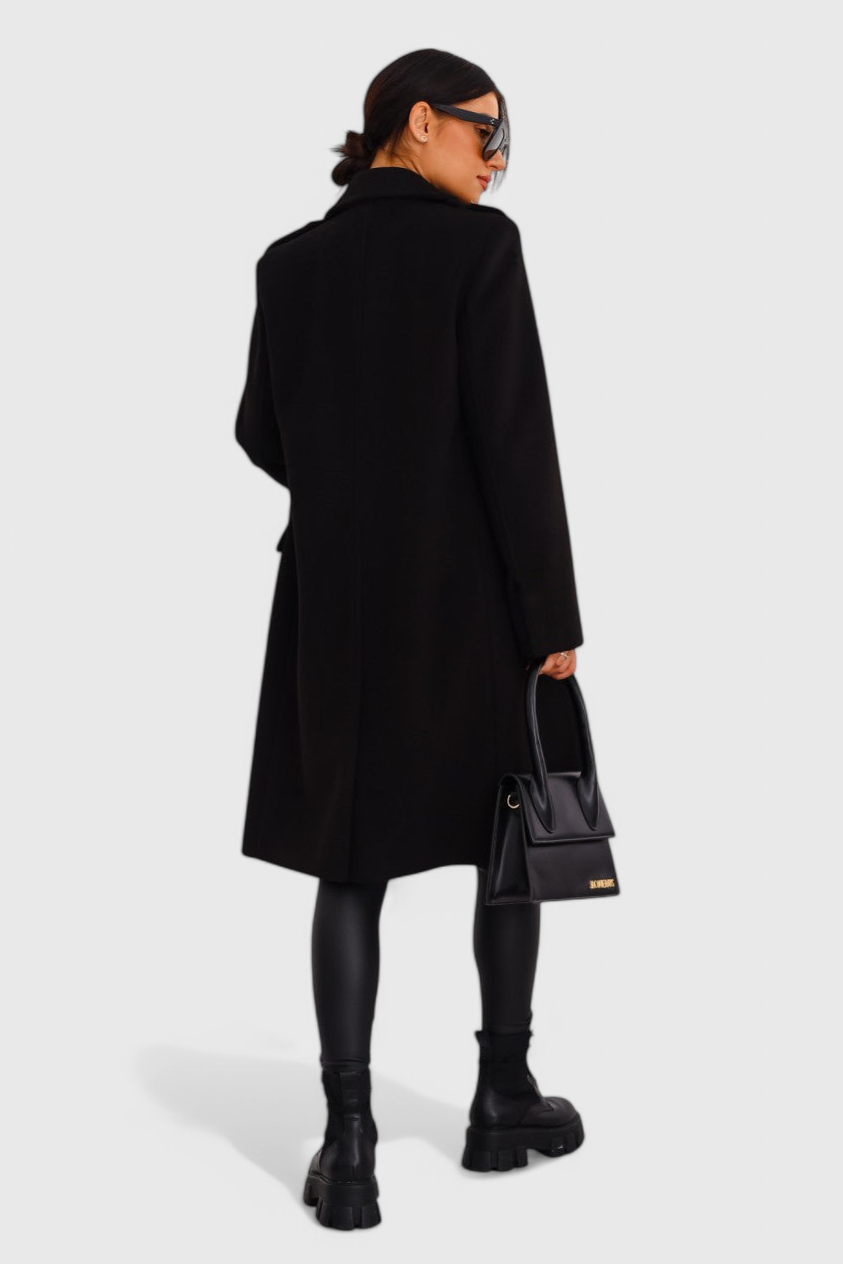 Yara Double-Breasted Wool Coat with Fitted Cut