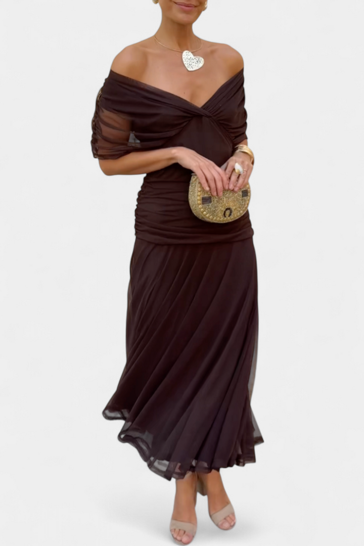 Long Floral V-Neck Dress
