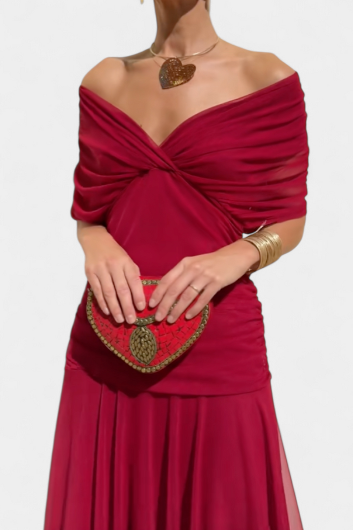 Long Floral V-Neck Dress