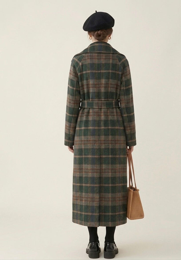 Ivy | Forest Green Check Longline Coat