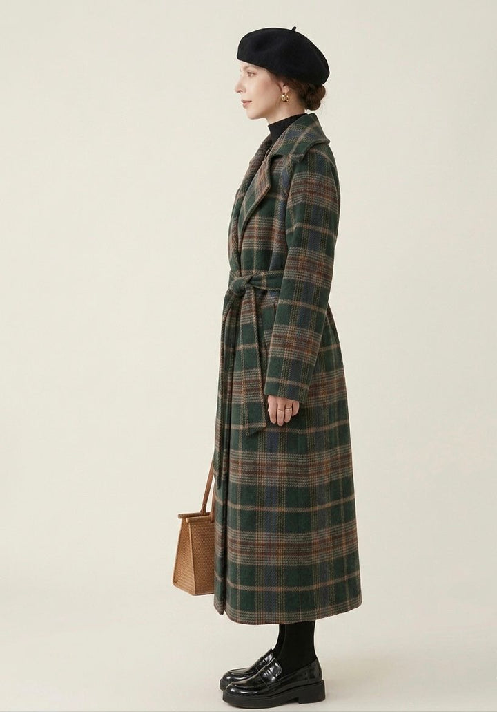 Ivy | Forest Green Check Longline Coat