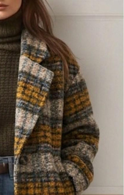 Sienna | Earth Tone Check Longline Coat