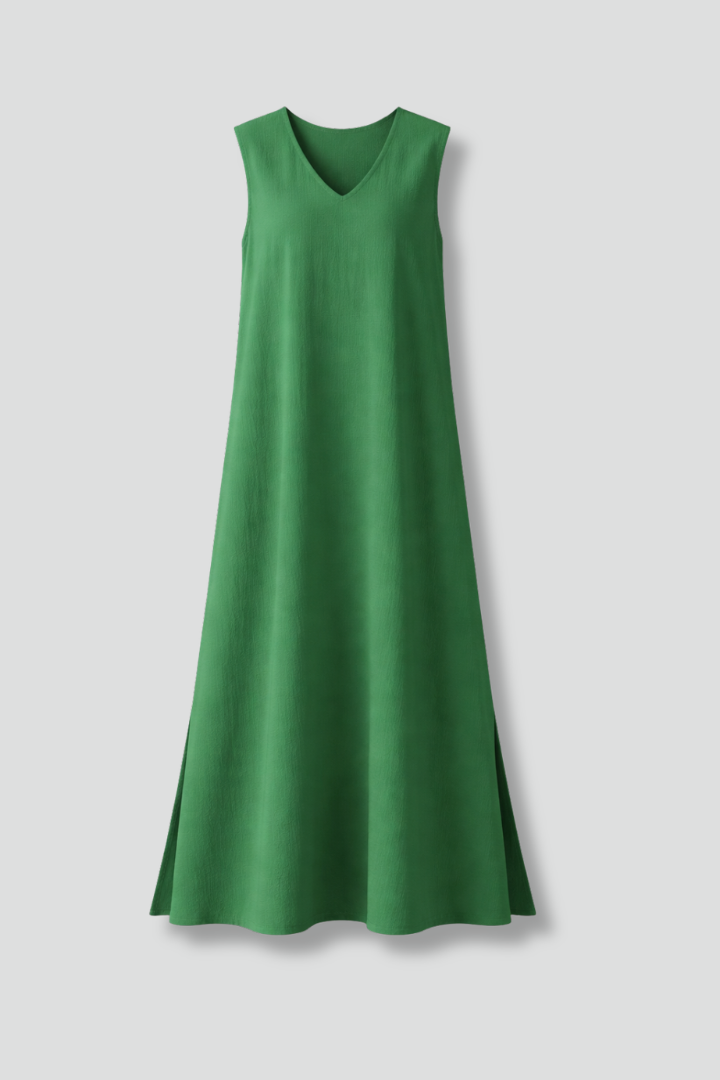 Women’s Maxi Dress with V-Neck and Side Slit