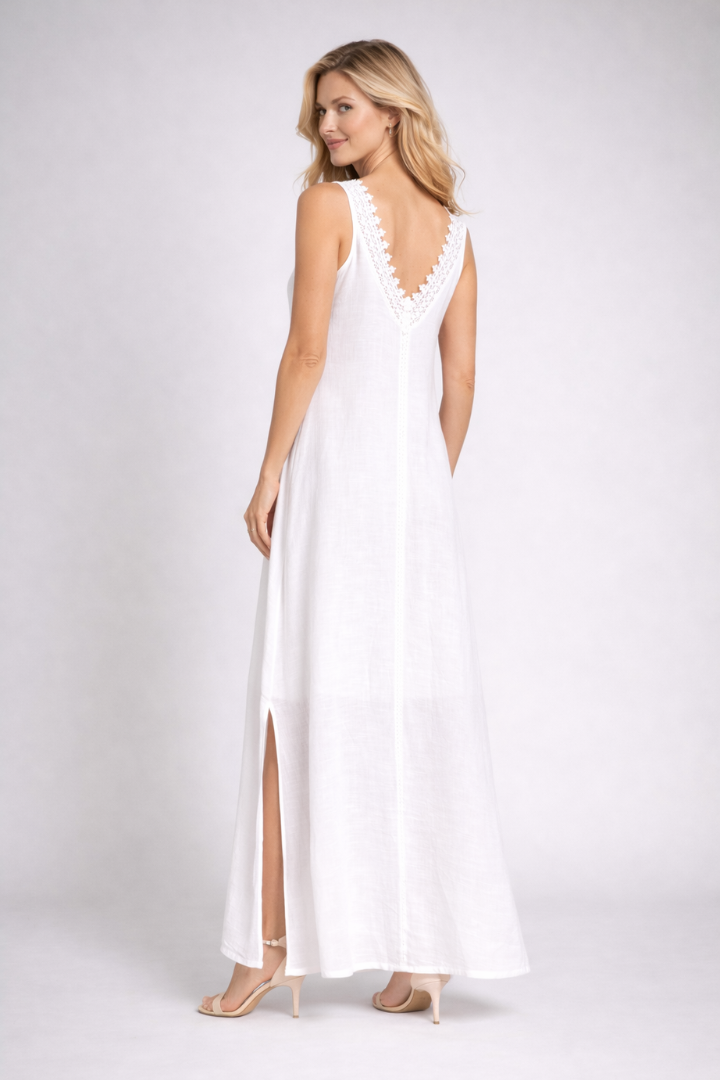 Women’s Maxi Dress with V-Neck and Side Slits