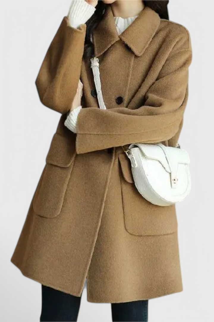 Aveline Classic Double-Breasted Wool Coat