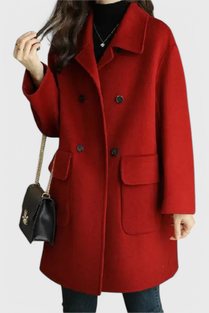 Aveline Classic Double-Breasted Wool Coat