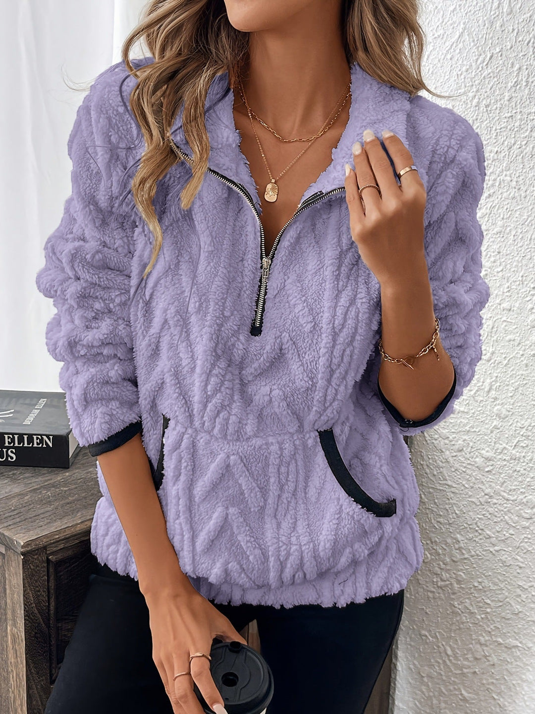 Isla Half-Zip Fuzzy Sweatshirt