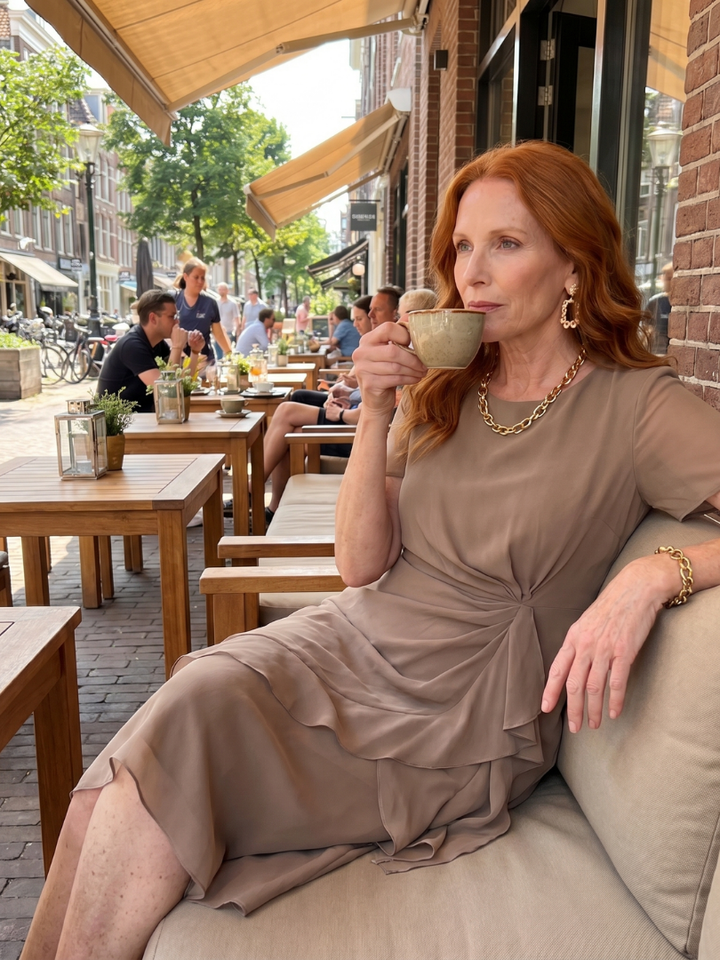 Sara Elegant Chiffon Draped Dress