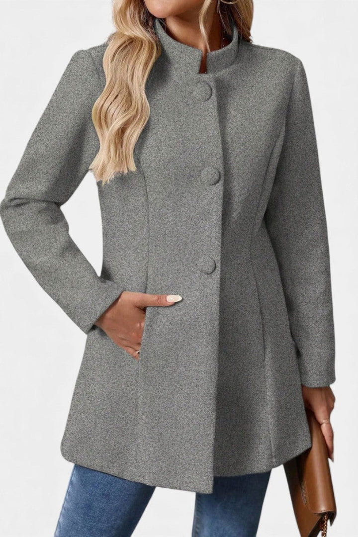 Lyana High Collar Long Sleeve Coat