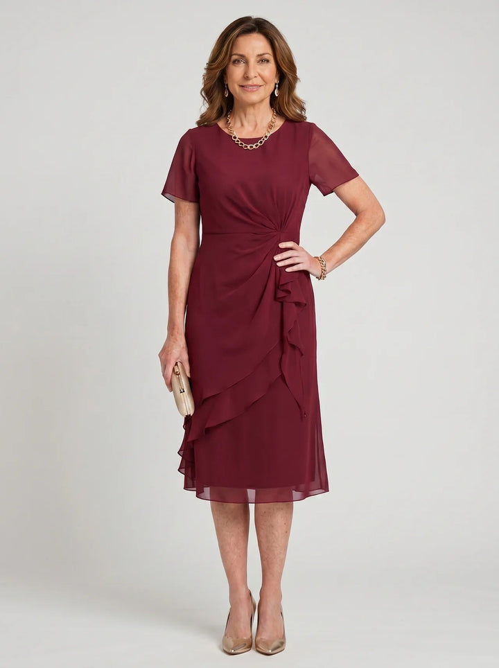 Sara Elegant Chiffon Draped Dress