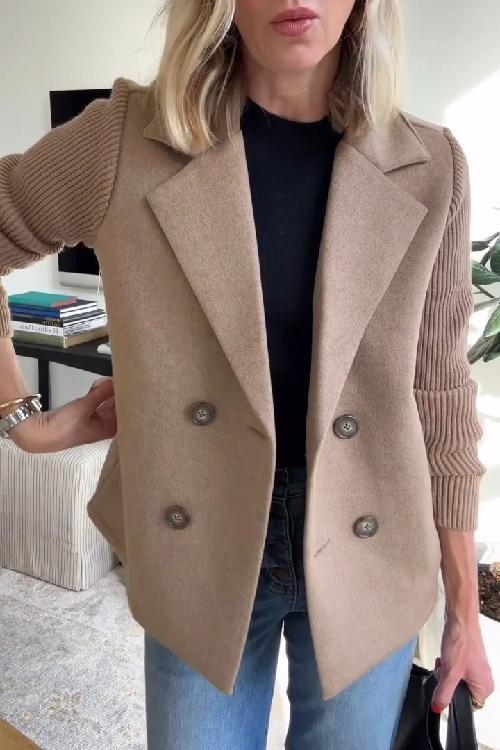 Sorelle Elegant Knit-Sleeve Blazer