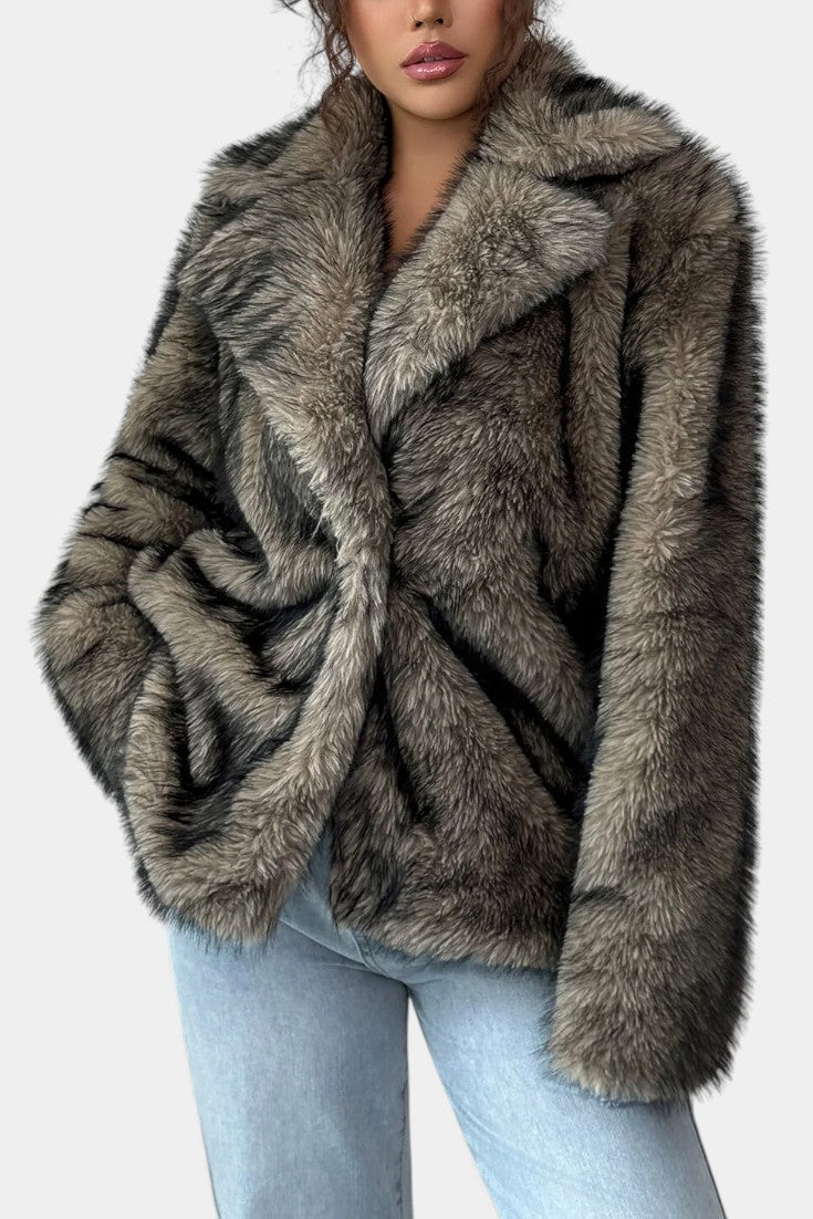 Vérène Long Coat in Soft Faux Fur