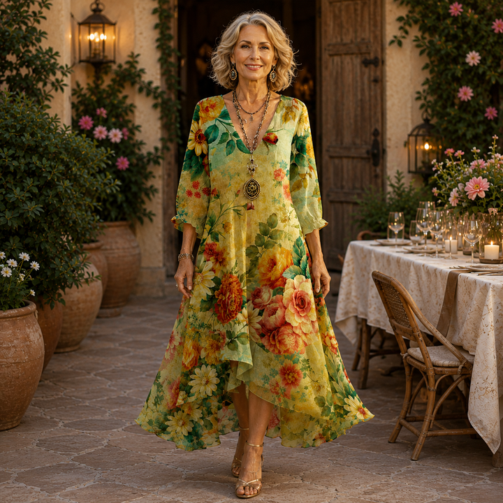 Janessa Effortless Floral Midi Dress