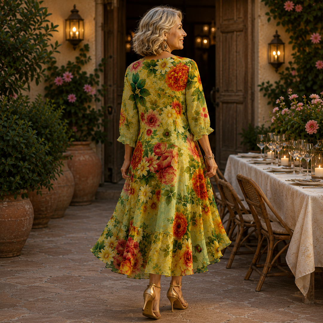 Janessa Effortless Floral Midi Dress