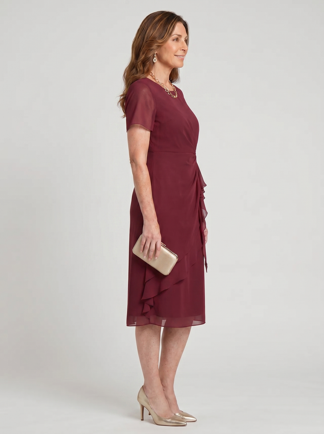 Sara Elegant Chiffon Draped Dress