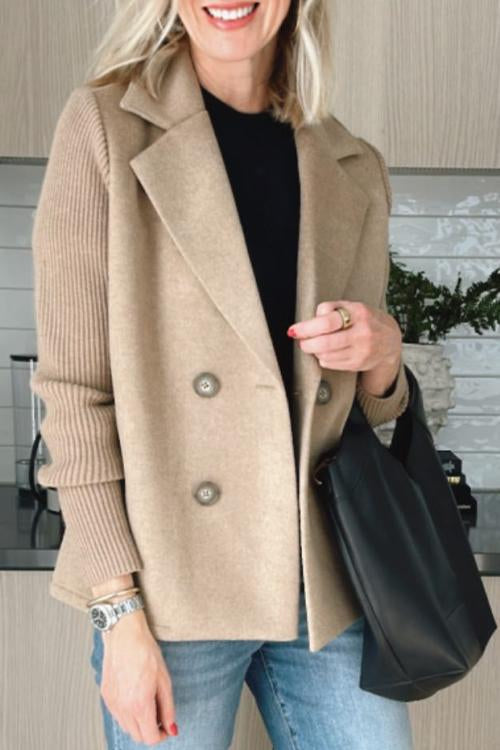 Sorelle Elegant Knit-Sleeve Blazer