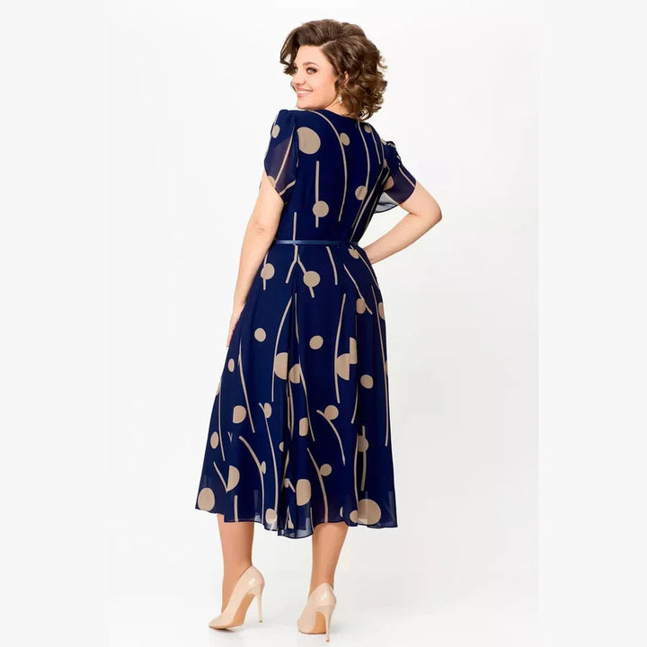 Ivy Polka Dot Chiffon Midi Dress