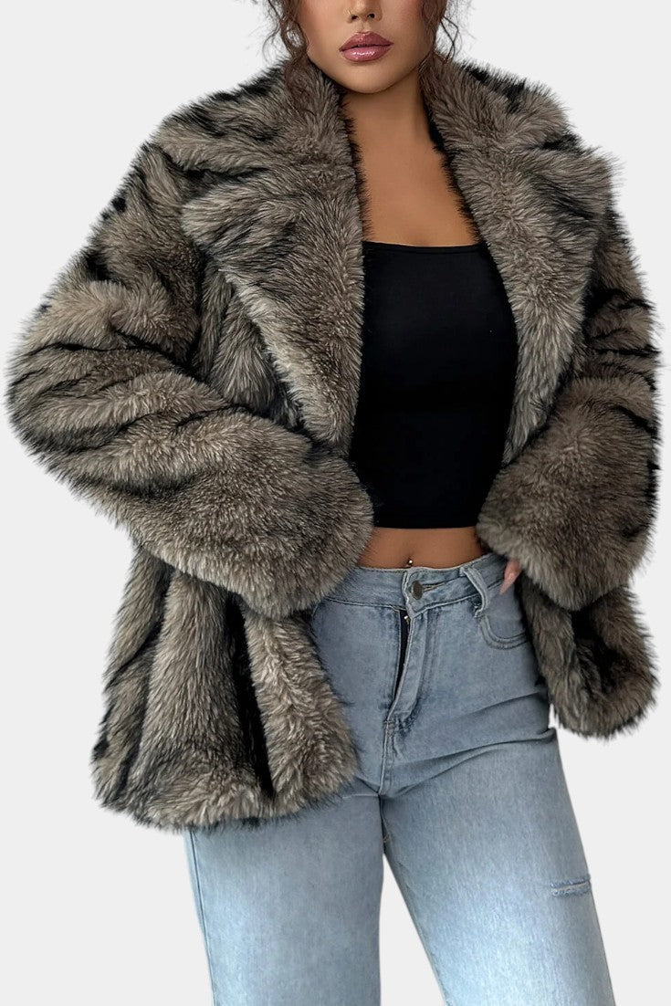 Vérène Long Coat in Soft Faux Fur