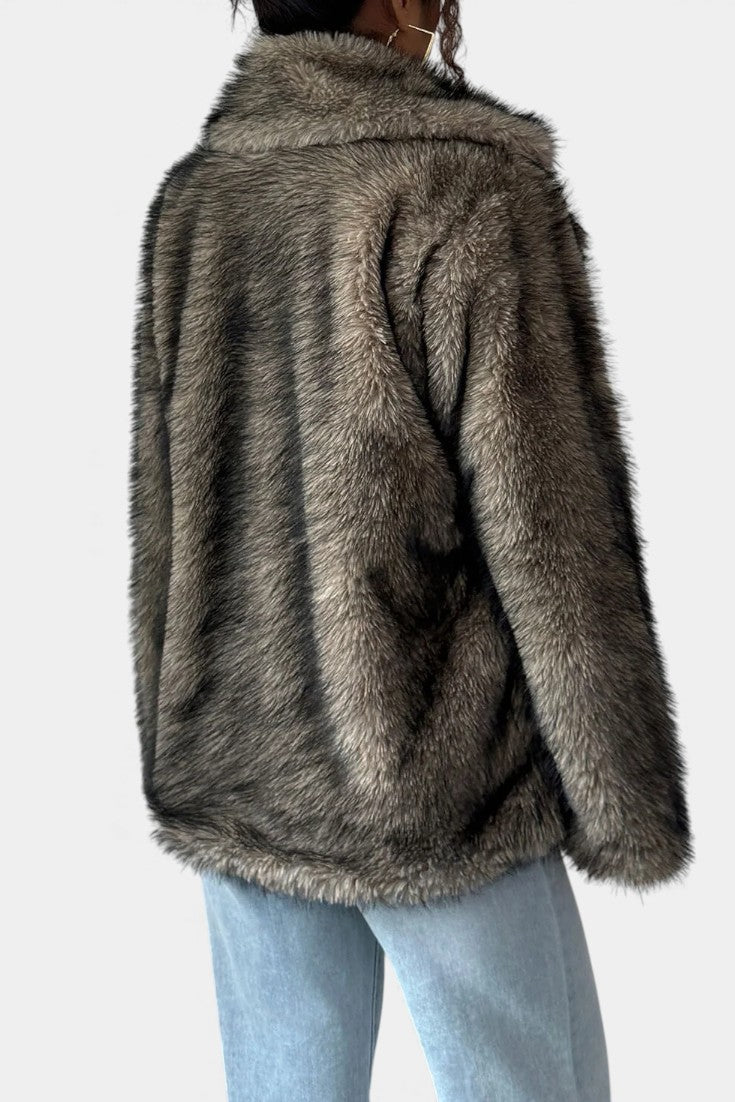 Vérène Long Coat in Soft Faux Fur