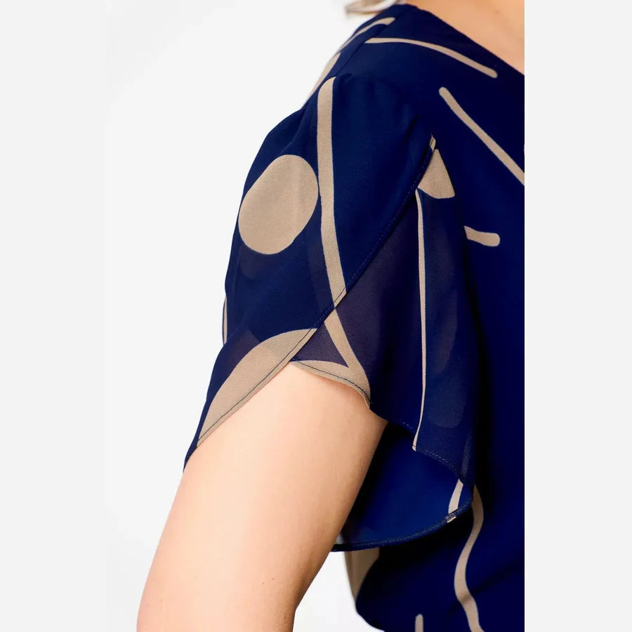 Ivy Polka Dot Chiffon Midi Dress