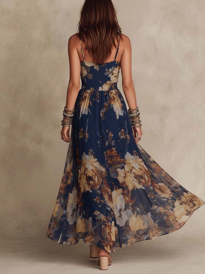 Romy Chiffon Floral Print Maxi Dress