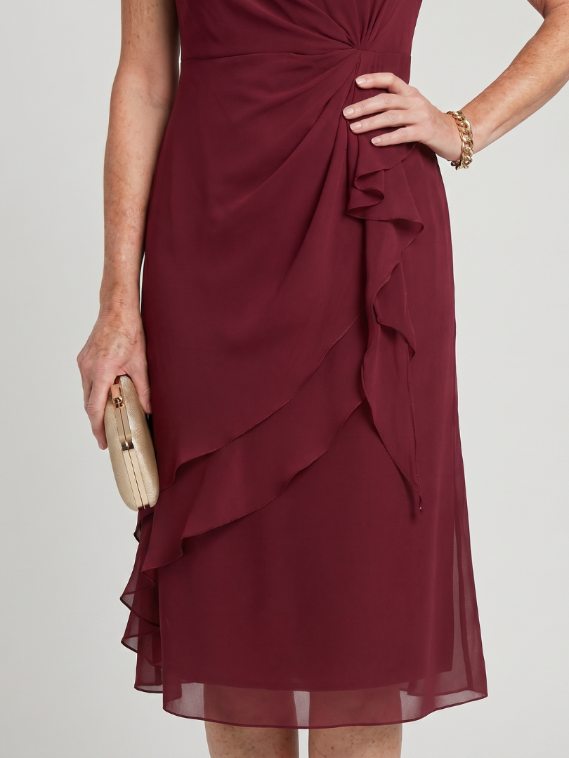 Sara Elegant Chiffon Draped Dress