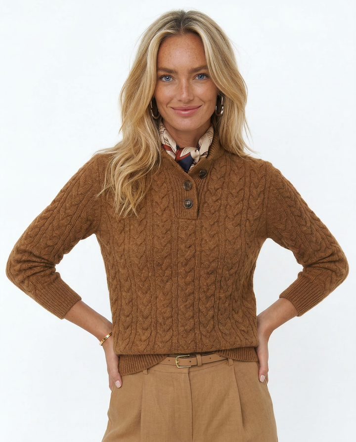 Arden Button-Up Cashmere Sweater