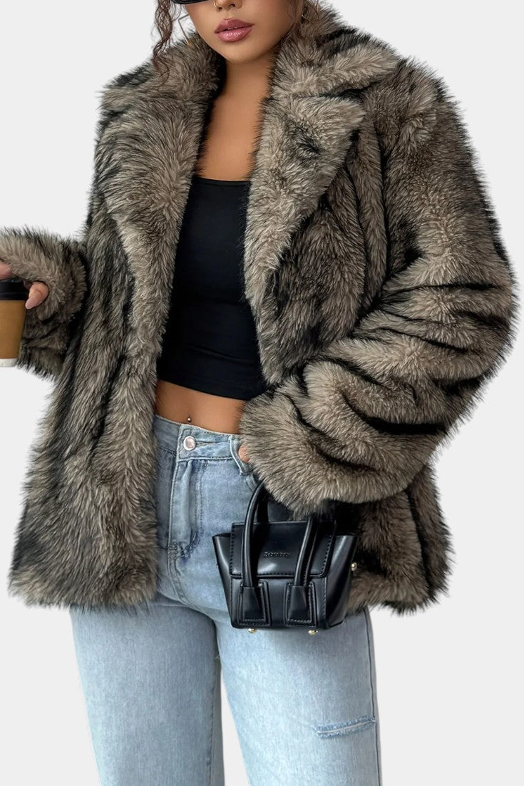 Vérène Long Coat in Soft Faux Fur