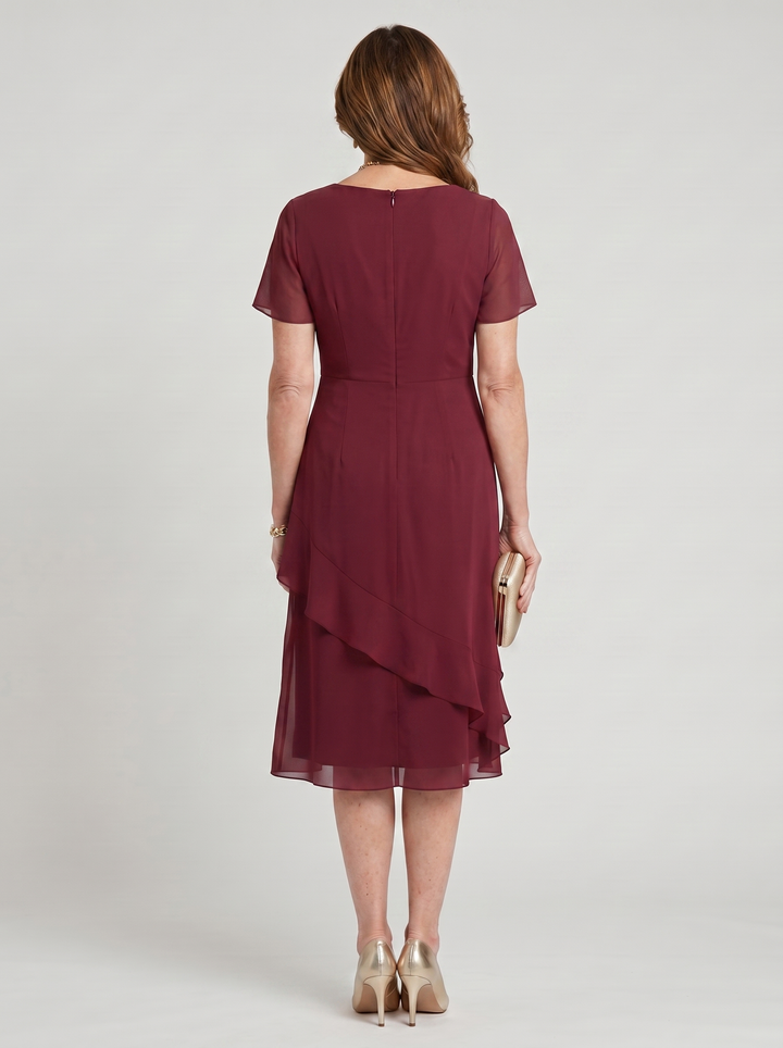 Sara Elegant Chiffon Draped Dress