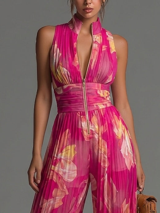Nicole Pleated Chiffon Jumpsuit