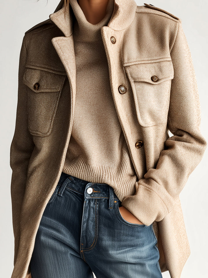 Julie Vintage Khaki Short Coat