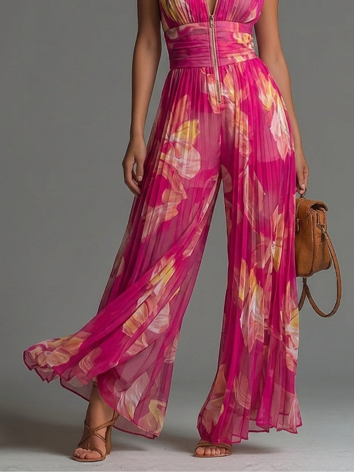 Nicole Pleated Chiffon Jumpsuit