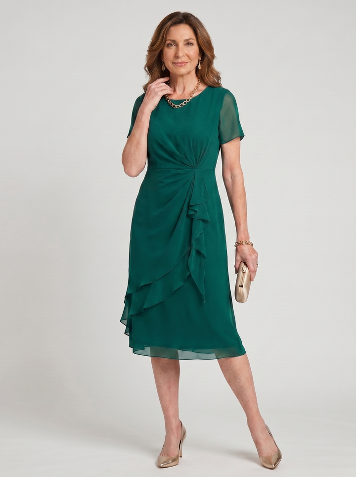 Sara Elegant Chiffon Draped Dress