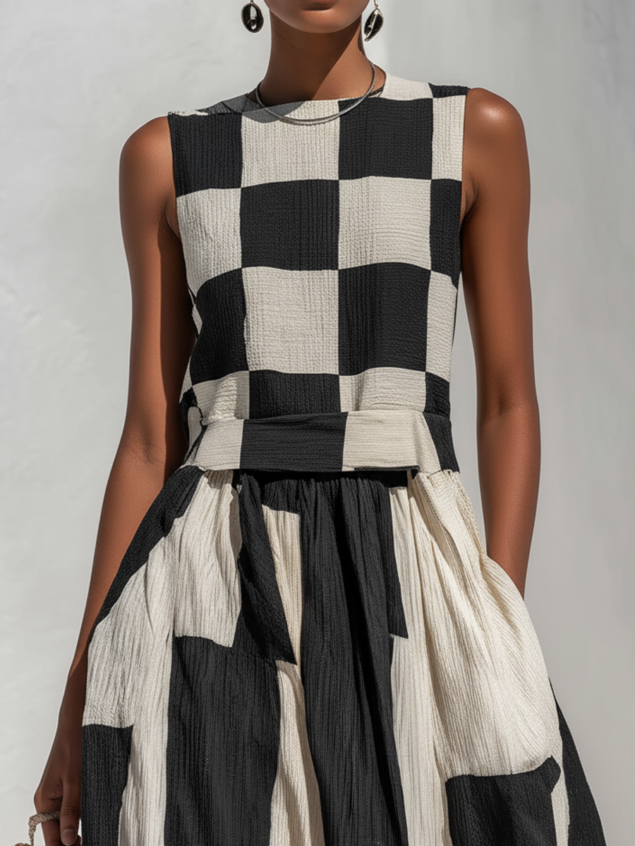 Ardenne Paid and Stripe Maxi Dress