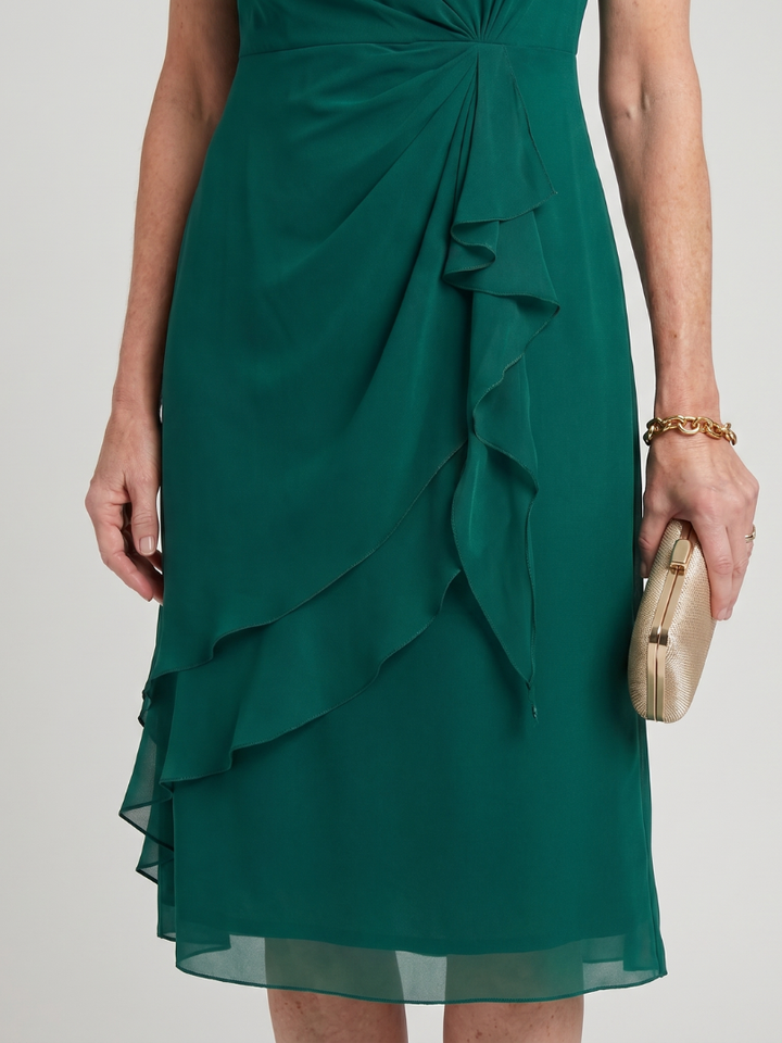 Sara Elegant Chiffon Draped Dress