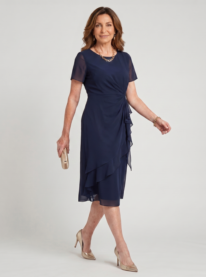 Sara Elegant Chiffon Draped Dress