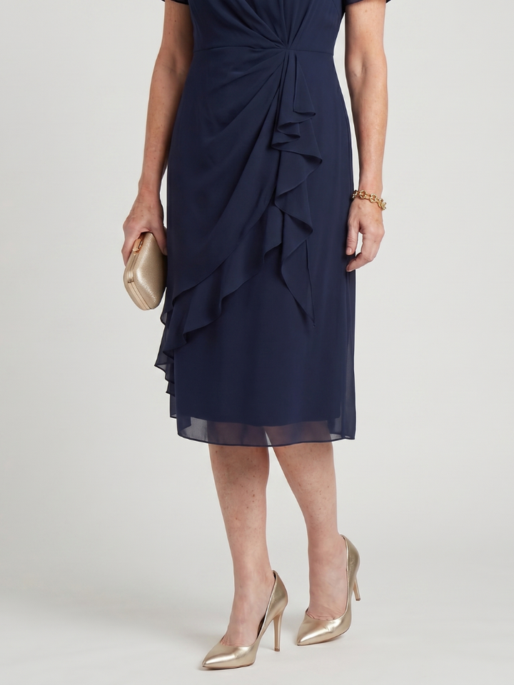 Sara Elegant Chiffon Draped Dress