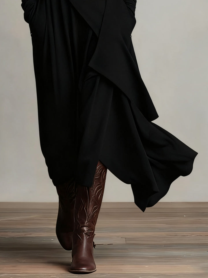 Arielle Vintage Asymmetrical Turtleneck Dress