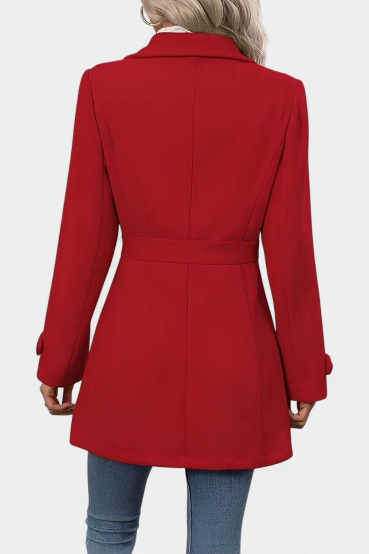 Cléophée Elegant Mid-Length Coat with Adjustable Belt