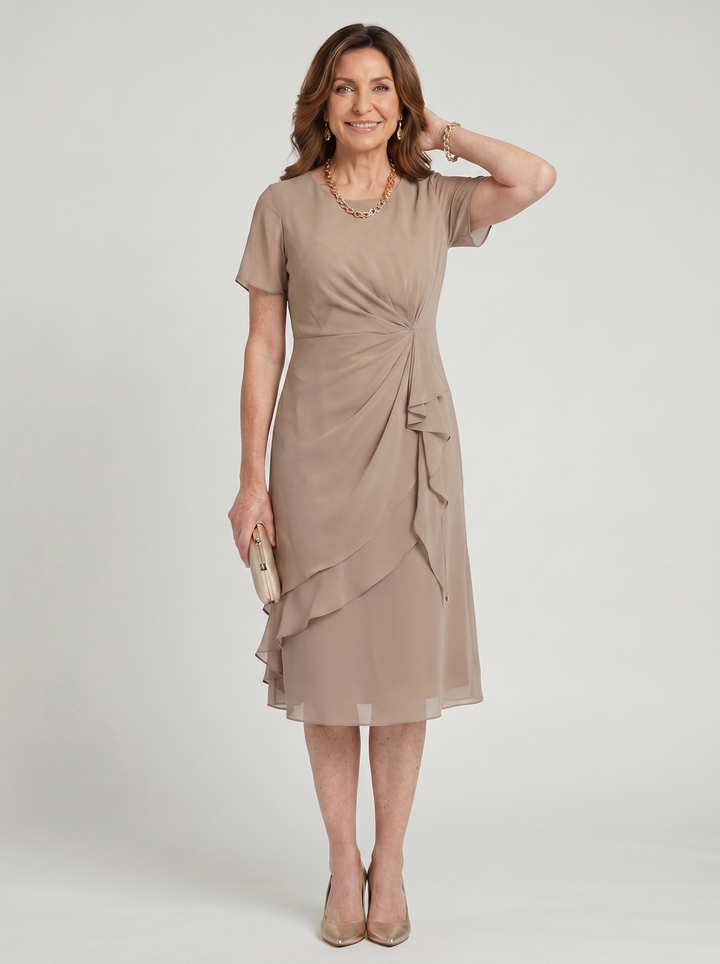 Sara Elegant Chiffon Draped Dress